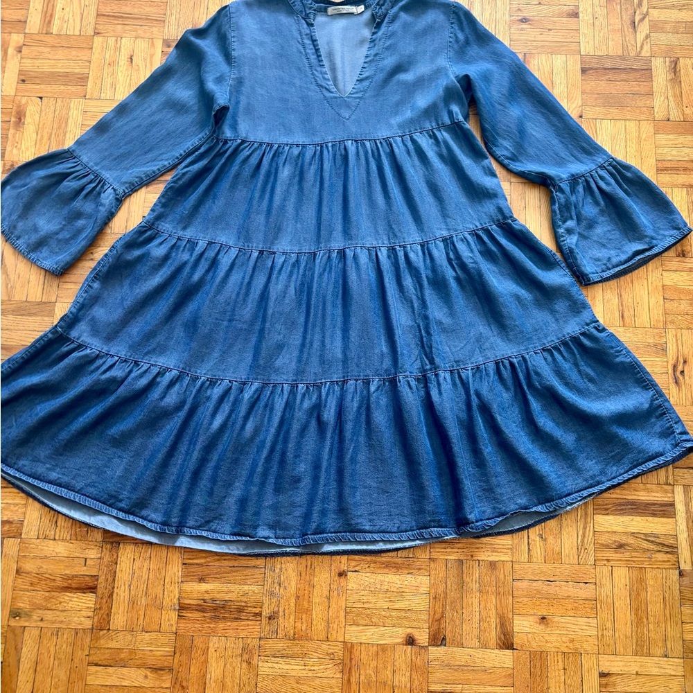 Valentina Blue Tiered Ruffled Sundress, size 4